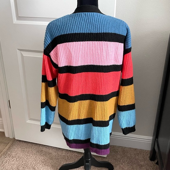 Woven Heart Multi-Colored Striped Duster Cardigan - Picture 2 of 3